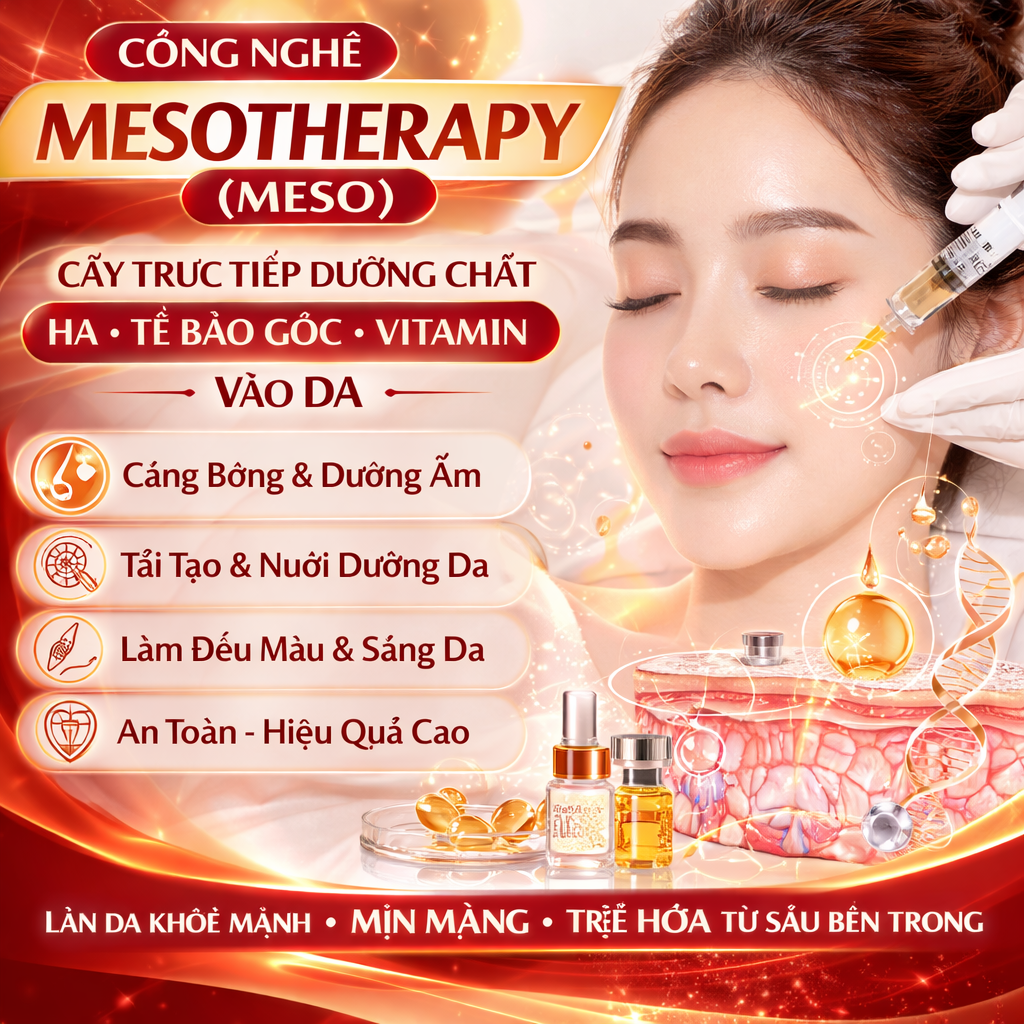 Mesotherapy (Meso): Cấy trực tiếp dưỡng chất (HA, tế bào gốc, vitamin) vào da giúp căng bóng, dưỡng ẩm và làm đều màu da 3