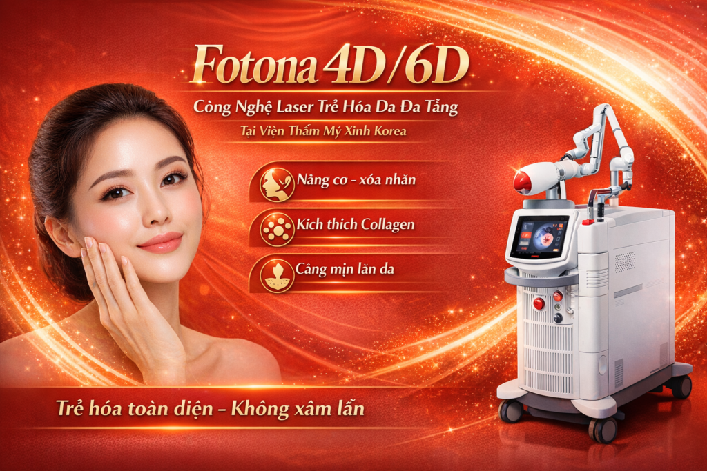 Fotona 4D/6D: Công nghệ laser đa xung tác động vào các lớp da khác nhau, kết hợp nâng cơ và làm đầy da. 3