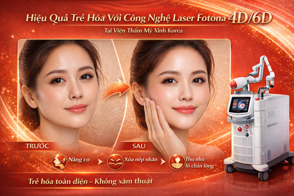 Fotona 4D/6D: Công nghệ laser đa xung tác động vào các lớp da khác nhau, kết hợp nâng cơ và làm đầy da. 4